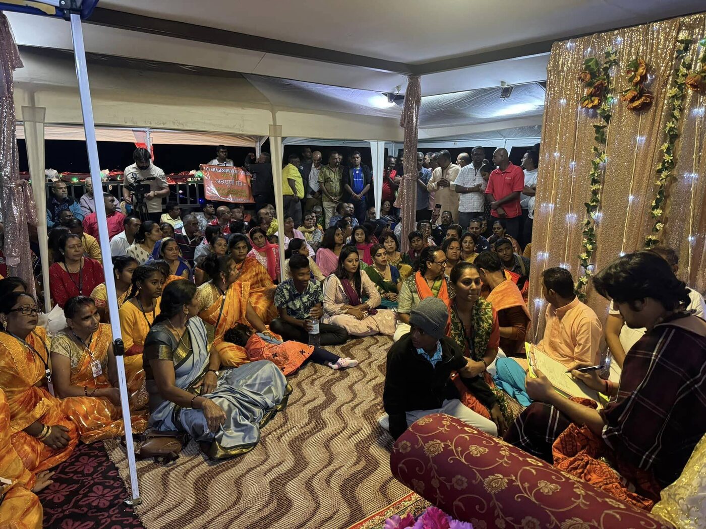 Devotees gathered at darbar hall